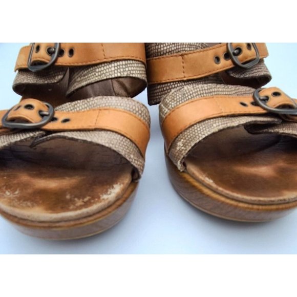 Dansko Jessie Womens Sand Lizard Double Strap Wedge Sandals US 8.5-9 EU 39 - Picture 5 of 15